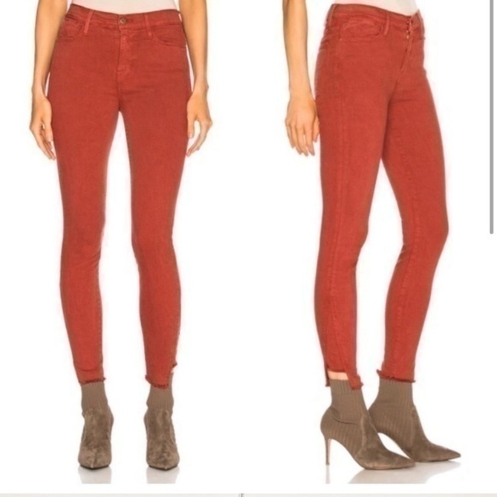 FRAME Denim Le High Skinny Cut Off Jeans Burnt
Henna Wash